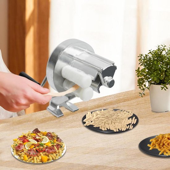 Handmatige Pastamachine - Deegroller Pastamaker - Thuis Pasta Maken - Vastzetbare Klem - Tot 5 cm dikte - Zilver van Merkloos