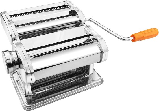Handmatige pastamachine, pastamachine met 6 instelbare diktes, pastamachine, roestvrij staal, voor tagliatelle spaghetti, lasagna, ravioli