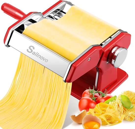 Handmatige pastamachine van roestvrij staal met klem voor verse pasta van Merkloos