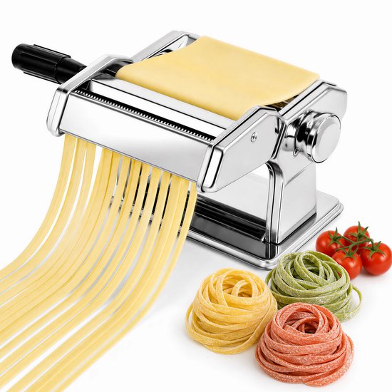 Handmatige-Pastamachine-Volledig-Stalen-Noedelmaker-Handbediende-Pastapers-Kleine-Noedelmachine-Pasta-Roller-Voor-Thuisgebruik-2-Snijmessen-Zilver