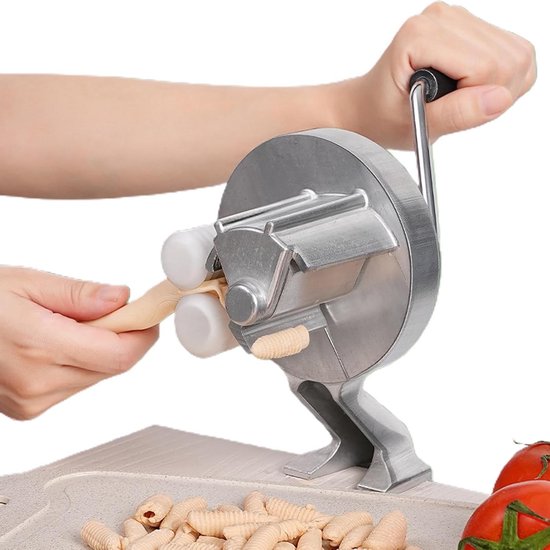 Handmatige pastamaker - Cavatelli machine - Zelfgemaakte pasta maken - Duurzaam en draagbaar - 27 x 11 cm - Zilverkleurig