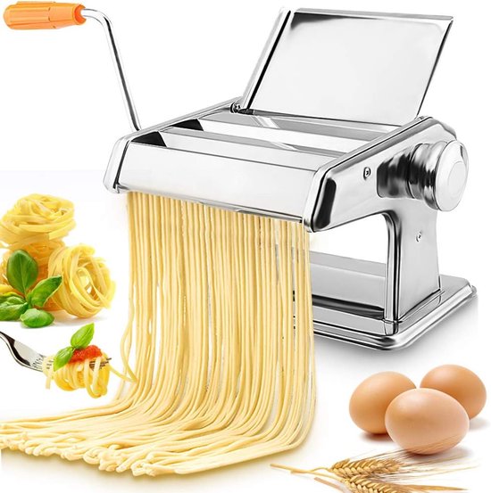 Handmatige Roestvrijstalen Pastamachine Noedelsnijder, Pasta Roller voor Spaghetti Lasagne Tagliatelle