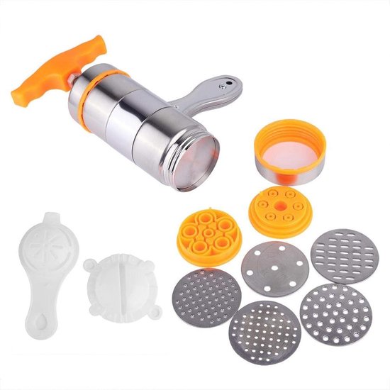 Handmatige RVS Pastamaker met 7 Mallen voor het Maken van Verse Pasta en Noodles