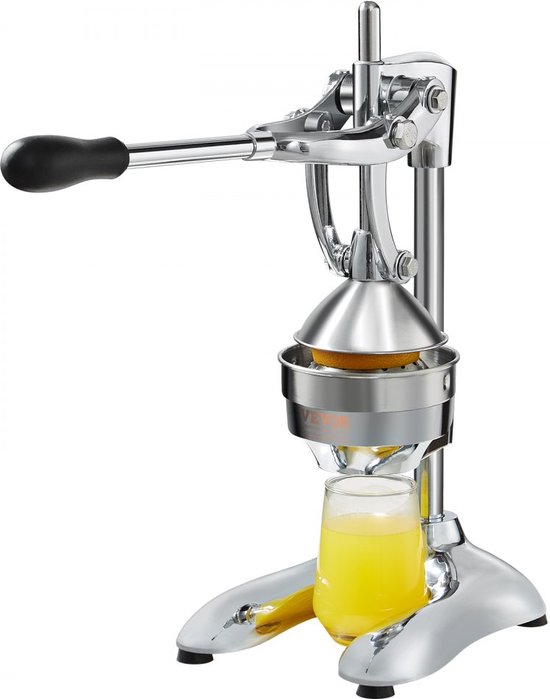 handmatige sapcentrifuge 320x190x430mm gastro citruspers roestvrijstalen sinaasappelpers met ergonomische pershandgreep en antislip rubberen basis granaatappelpers φ22mm spindel sapcentrifuge sapcentrifuge pers