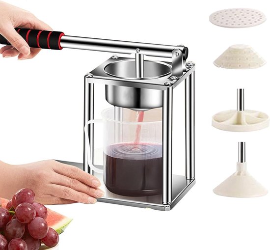 Handmatige Sapcentrifuge - Citruspers Fruitpers - Sap Maken - Hoge Sapextractie - 30 x 24.8 x 13 cm - Zilver