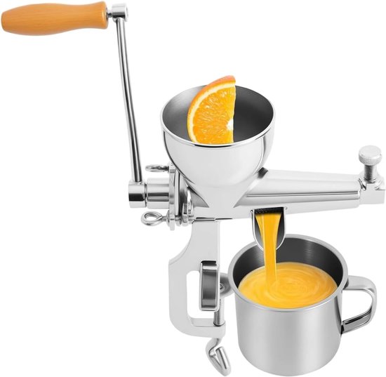 Handmatige Sapcentrifuge - Citruspers - Gezond Sap Maken - Duurzaam Roestvrij Staal - 32x12x32 cm