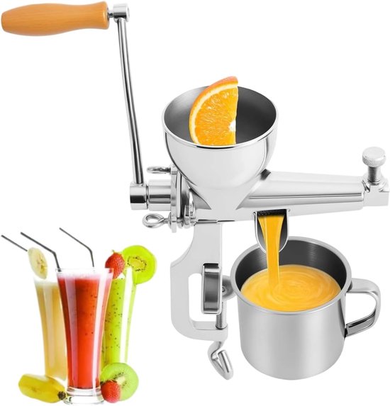 Handmatige Sapcentrifuge - Fruitpers - Gezond Sap Maken - Slow Juicing Technologie - 32 x 12 x 32 cm - Metaal van Merkloos