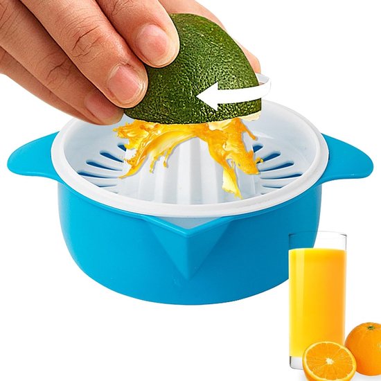 Handmatige Sapcentrifuge - Keuken Gereedschap - Vers Sap Persen - Compact en Stabiel - 8.1 x 11.8 cm - Blauw
