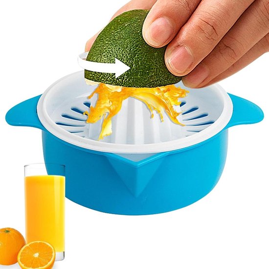Handmatige Sapcentrifuge - Keukenpers - Sap Extraheren - Sterke Zuigbasis - 15.5 x 8.5 cm - Blauw