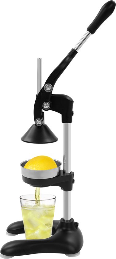 Handmatige Sapcentrifuge met Hendel Zwart Roestvrij Staal Sappers Citruspers Citroenpers Voor Sinaasappels Druiven Oranje
