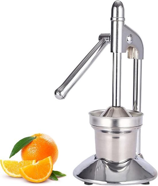 Handmatige Sinaasappelpers - Citrus Squeezer - Vers Sap Maken - Voedselveilig Materiaal - 17.6 cm Hoog - Zilverkleurig