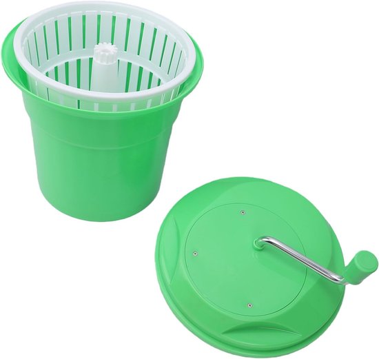 Handmatige Slacentrifuge - Salade Droger - Verse Salades Maken - Grote Capaciteit 12L - 12 Liter - Groen