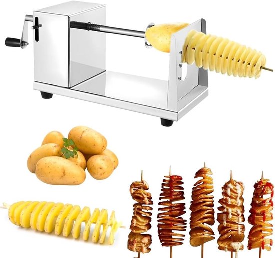 Handmatige Spiral Cutter voor Aardappelen en Groenten, Ideaal voor Tornado Chips en Creatieve Snacks met Antislip Handvat van Merkloos