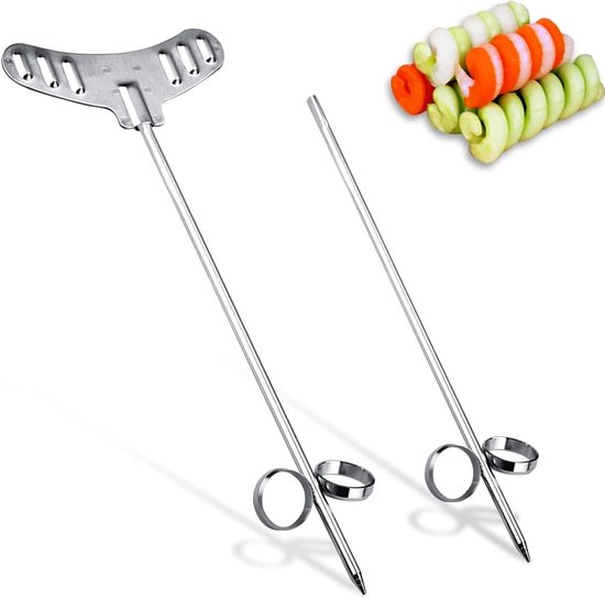 Handmatige Spiralizer voor Groenten en Fruit - 2 Stuks Spiral Cutter voor Aardappelen en Groenten, Gezond Koken en Creatieve Gerechten van Merkloos