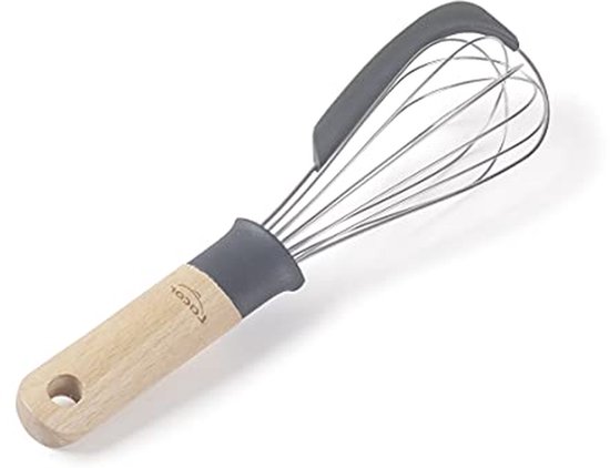 Handmatige staafmixer - Keuken garde - Koken en bakken - 2-in-1 functie - 27 cm - Grijs en hout