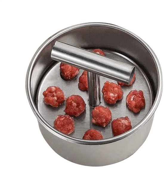 Handmatige Vleesbal Maker van RVS voor 6 of 12 Ballen
