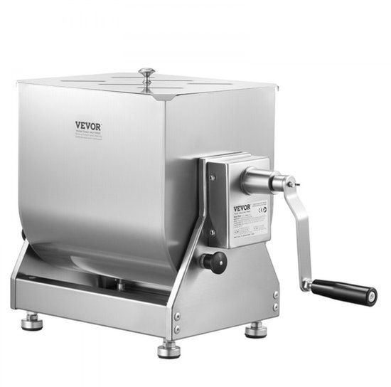 Handmatige Vleesmenger 30 L - Kantelbak Roestvrij Staal - 20,4 Kg Mengcapaciteit - Vleesmixer Worstmenger - Voor Gehakt En Diervoeding