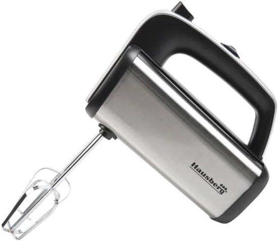 Handmixer 5 snelheden - 400W zwart RVS - turbofunctie - perfect voor dagelijks gebruik - SnelShoppen