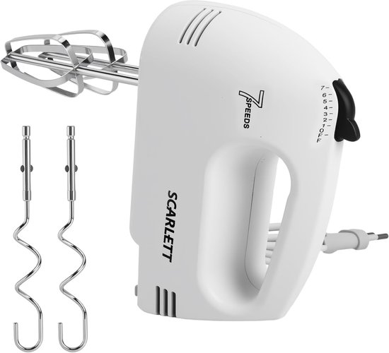Handmixer 7-traps - roestvrij staal accessoires - vaatwasmachinebestendig - ideaal voor bakken - SnelShoppen