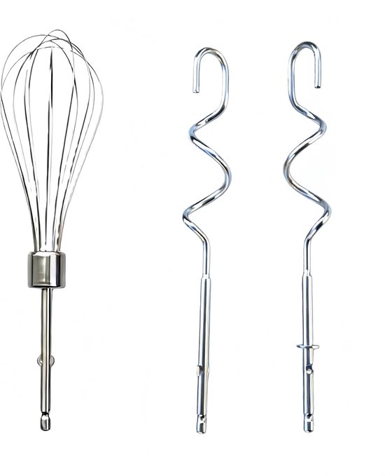 Handmixer accessoires set - RVS kneedhaak en garde - Hoge kwaliteit - Perfect voor bakken - ShopVlot
