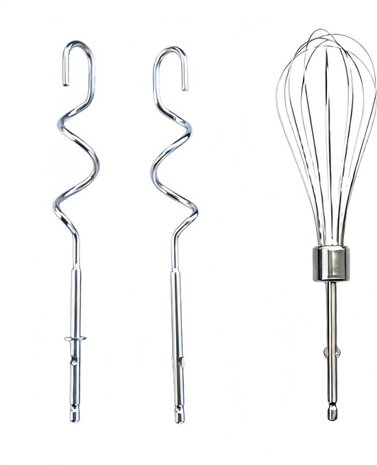 Handmixer Accessoireset met RVS Kneedhaak en Garde, Ideaal voor Bakken en Roeren, Hoogwaardige Keukenaccessoires voor Thuisgebruik, Set van 3