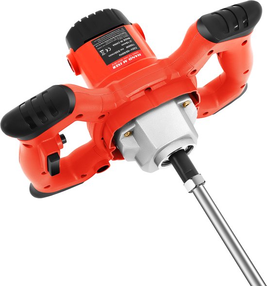 Handmixer Betonmixer - 1500 W Vermogen - 6 Snelheden Instelbaar - Rood - Elektrische Mortelmixer