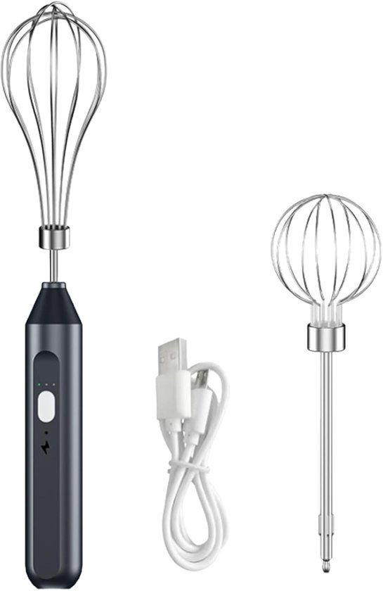 Handmixer Draadloos - Keukenmixer Klopper - Snel Beslag Maken - 3 Snelheden Instelbaar - 18cm Hoog - Wit van Merkloos