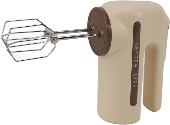 Handmixer Draadloos - Keukenmixer Oplaadbaar - Bakken en Koken - 5 Snelheden Instelbaar - 165 x 138 mm - Khaki