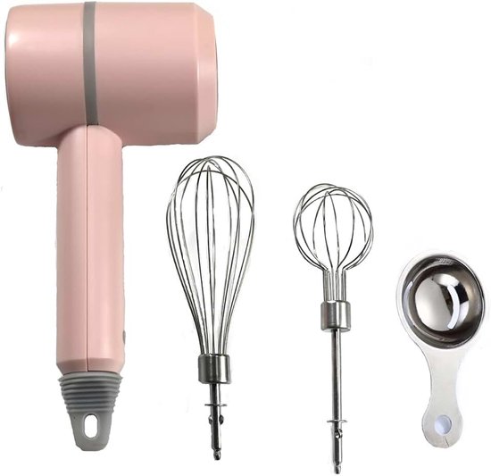 Handmixer, Draagbare elektrische snoerloze handmixer, 3-snelheden USB-oplaadbaar met dubbele mixerzweepjes en eierscheider voor het opkloppen of mixen van eieren, boter, room, keukenbakken en koken