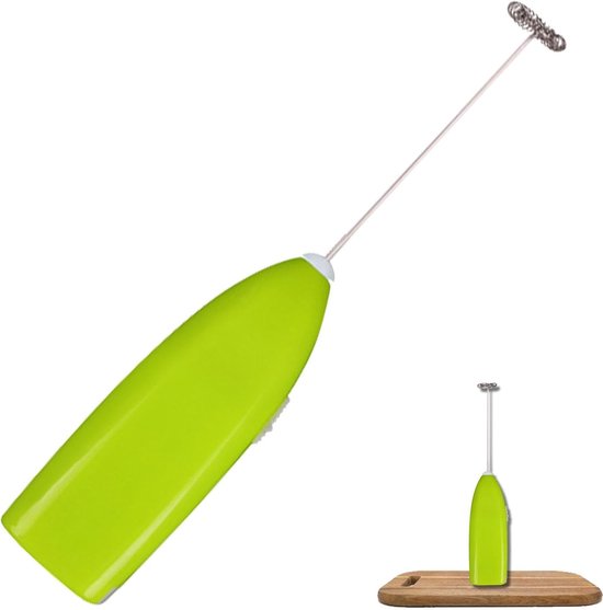 Handmixer - Drankgarde Koffieopschuimer - Snel Mixen Schuim Maken - Compact Draagbaar Design - 19.8cm Lengte - Groen