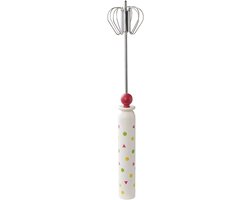 Handmixer - Eierklopper Opschuimer - Bakken en Koken - Semi-automatisch Drukmechanisme - 31 cm - Zilver