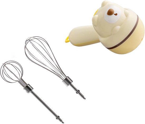 Handmixer Elektrisch - Garde Mixer Draadloos - Snel Mixen - Roestvrij Staal - 250 Gram - Wit van Merkloos