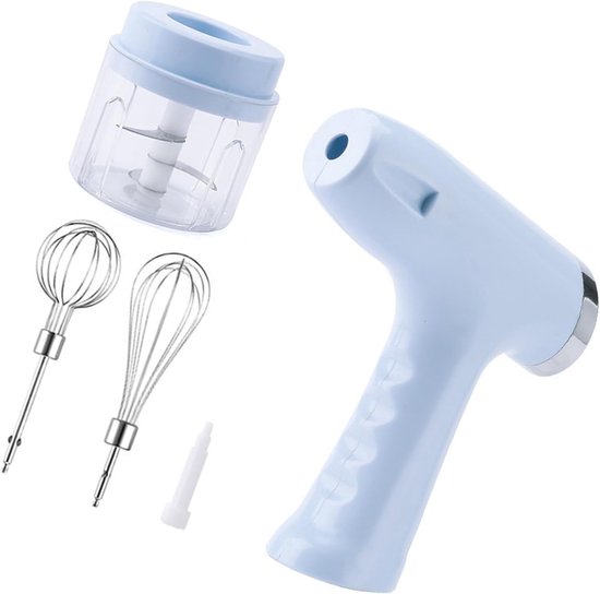 Handmixer Elektrisch - Keukenmachine Klopper - Efficiënt Mengen - Compact Ontwerp - 12x12 cm - Blauw