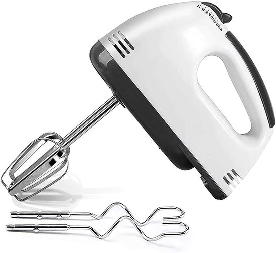Handmixer Elektrisch - Keukenmixer Foodmixer - Bakken Ingrediënten Mixen - 7 Snelheden Instelbaar - 16x18cm - Zilver