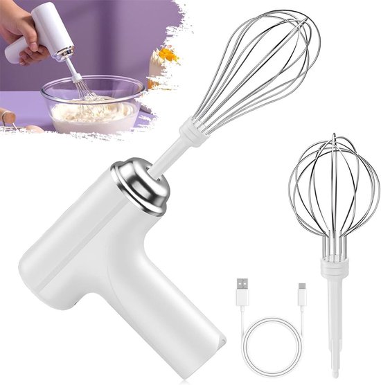 Handmixer - Elektrische Garde - Beslag Maken - Draadloos en Draagbaar - 5 x 105 x 135 cm - Wit