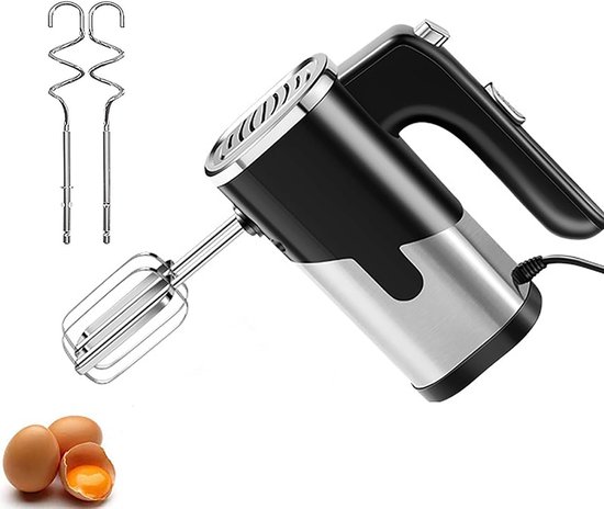 Handmixer - Elektrische mixer - Bakken en mengen - 5 snelheden - 08 kg - Wit