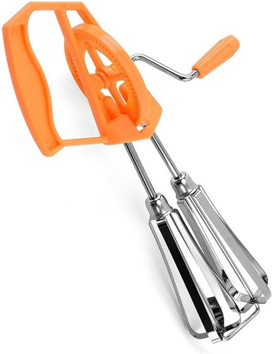Handmixer Garde - Eierklopper Beslagmixer - Beslag Mengen - Dubbele Kop Roterend - 246 x 135 cm - Oranje van Merkloos