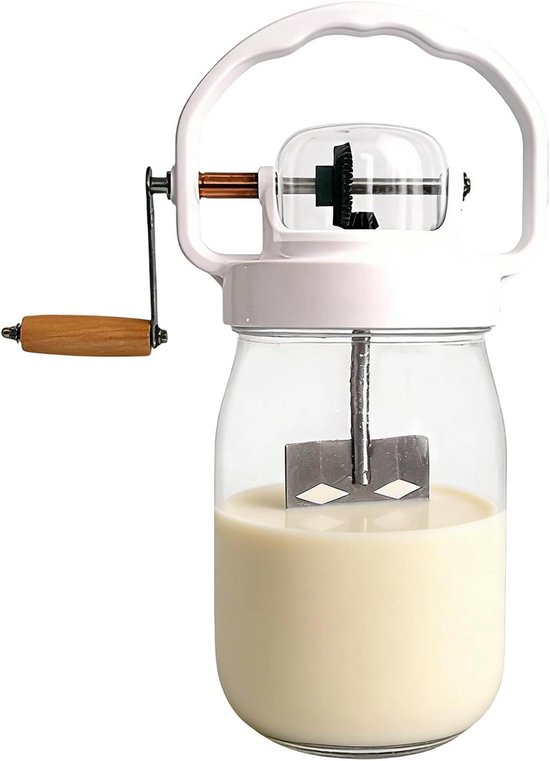 Handmixer Garde - Keuken Blender - Zelf Boter Maken - Geen Stroom Nodig - 1500ml - Transparant