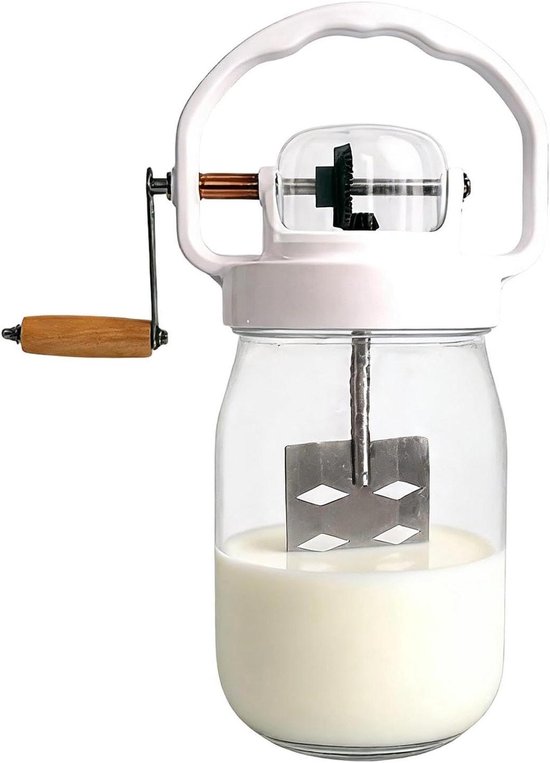 Handmixer Glas - Boter Blender - Zelf Boter Maken - Warmtebestendig - 1500ML Capaciteit - Transparant