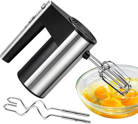 Handmixer Keuken - Elektrische Mixer - Beslag Maken - Antislip Handgreep - 175 cm breed - RVS