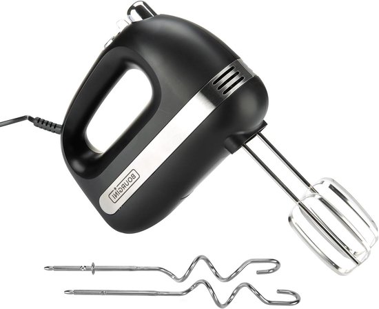 Handmixer - Keukenmixer - Bakken en koken - 5 snelheden met turbo - 400W vermogen - Zwart