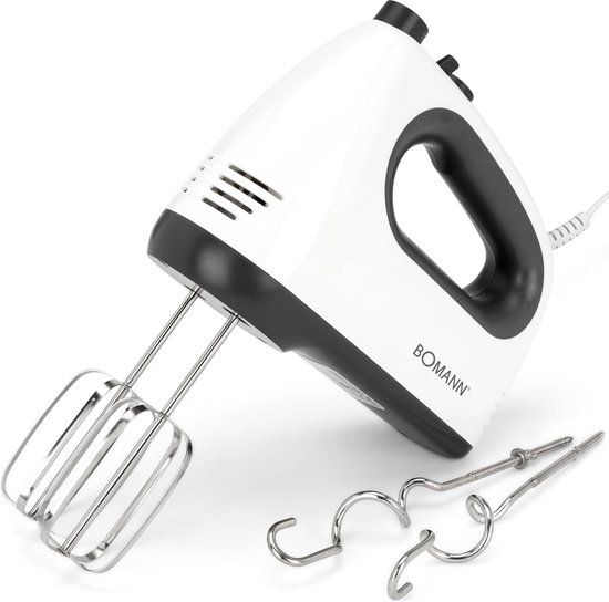 Handmixer - Keukenmixer - Bakken en Koken - Krachtige 400W Motor - 5 Snelheden - Wit Grijs