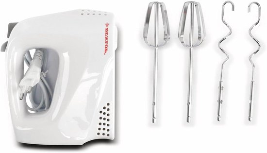 Handmixer - Keukenmixer - Bakken en Koken - Vijf snelheden - 1 meter snoer - Wit van Merkloos