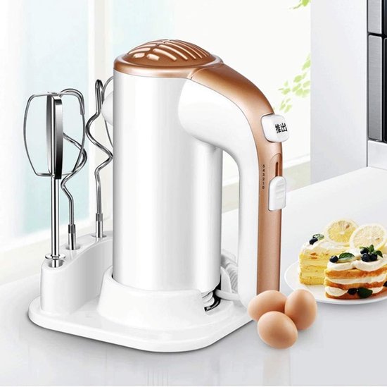 Handmixer - Keukenmixer - Bakken en mengen - 5 snelheden - 200W - Wit
