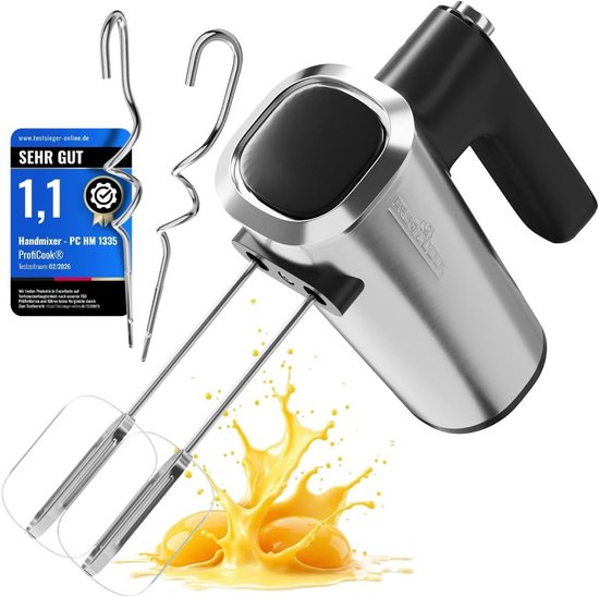 Handmixer - Keukenmixer - Bakken en Mixen - 5 Snelheden Turbo - 400 Watt - Zwart RVS van Merkloos