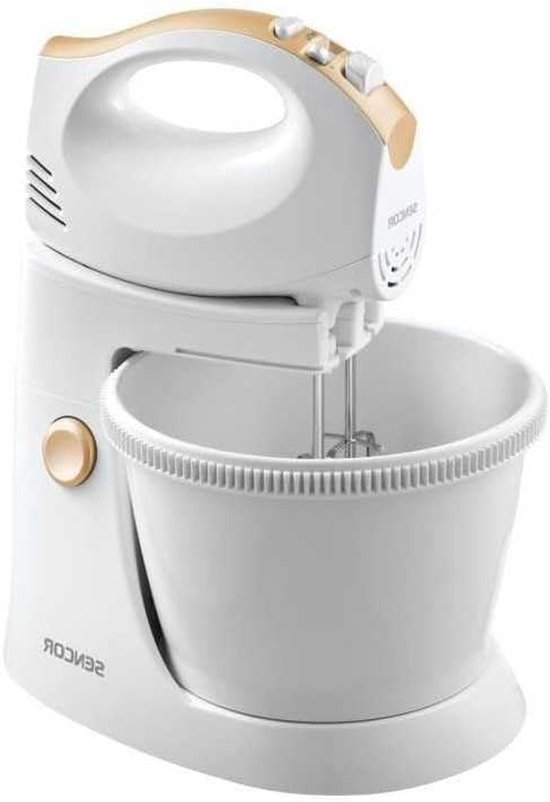 Handmixer - Keukenmixer - Beslag Maken - Draaibare Kom - 500 Watt - Wit