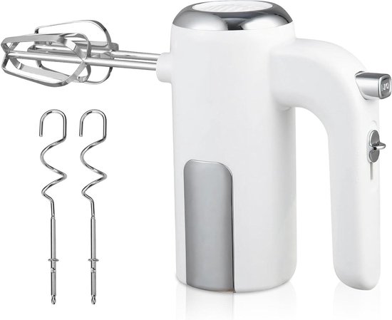 Handmixer - Keukenmixer Beslagmixer - Bakken en Koken - Krachtige 400W Motor - 5 Snelheden - Wit