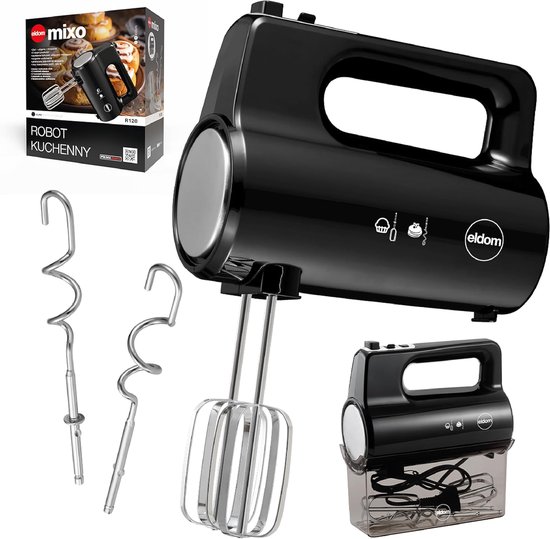 Handmixer - Keukenmixer Elektrisch - Bakken en Koken - 5 Snelheden Turbo - 400 Watt - Zwart