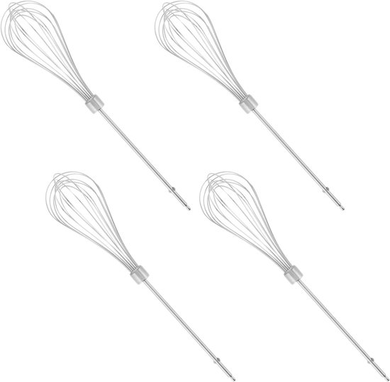 Handmixer Kloppers - Blender Onderdelen - Bakken en Mixen - Duurzaam Roestvrij Staal - 4 Stuks - Zilver