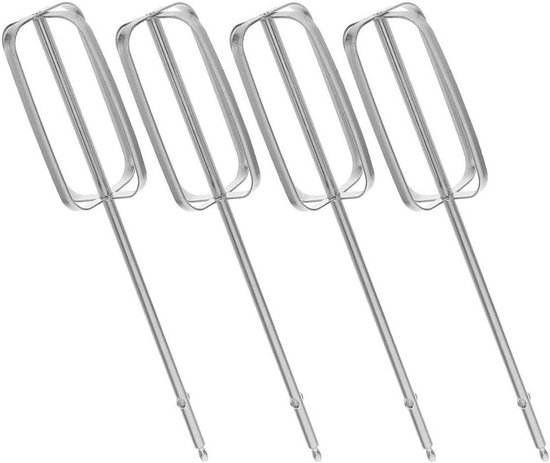 Handmixer Kloppers - Mixer Opzetstukken - Bakken en Koken - Roestvrij Staal 304 - 4 stuks - Zilver